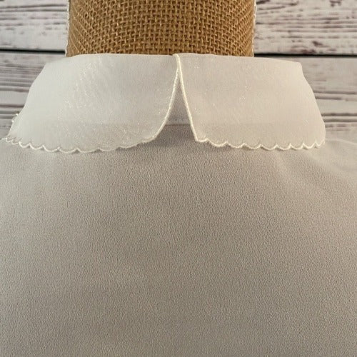 Faux Collar White with Diamante & Pearl Detail