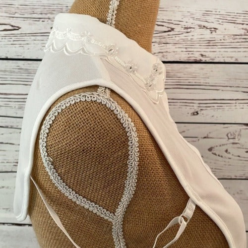 Faux Collar White with Jewel & Diamanté Detail