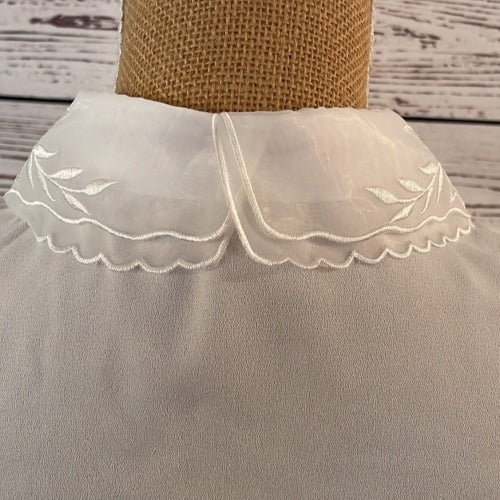 Faux Collar White with Diamante Starburst Detail