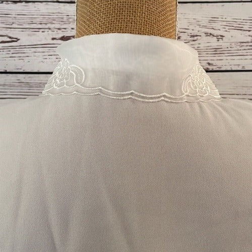 Faux Collar White With Floral Crystal detail