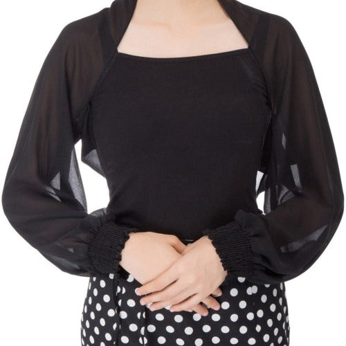 Black bolero in sheer fabric to cover your arms