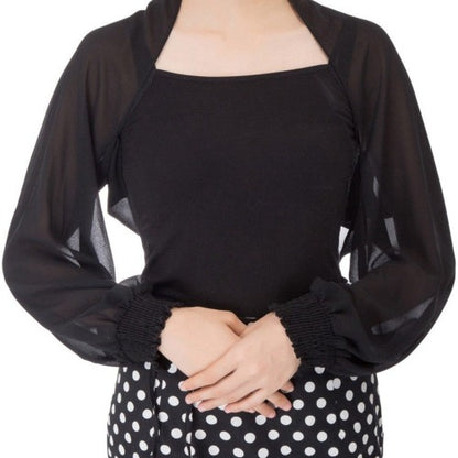 Black bolero in sheer fabric to cover your arms