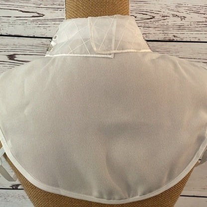 Faux Collar White with Navy Floral and Diamante detail