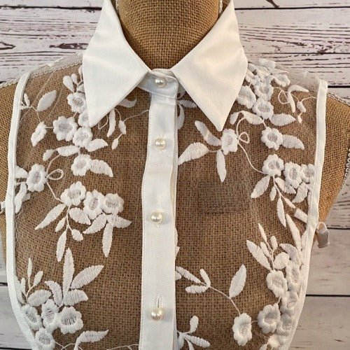 Faux Collar White Lace
