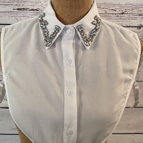 Faux Collar With Diamante Detail