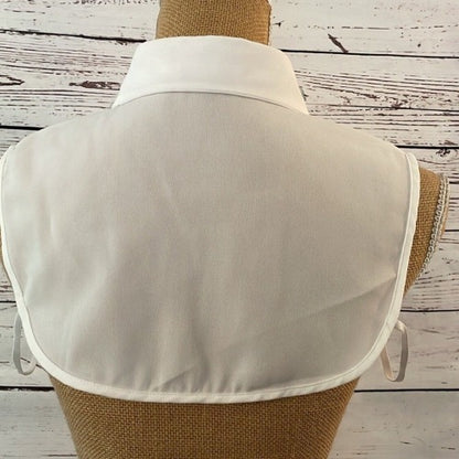 Faux Collar White with Multi Coloured Flower Detail