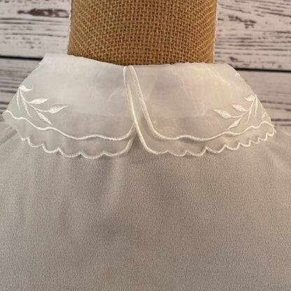 Faux Collar White with Diamante Starburst Detail