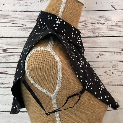 Faux Collar Black and White Stars